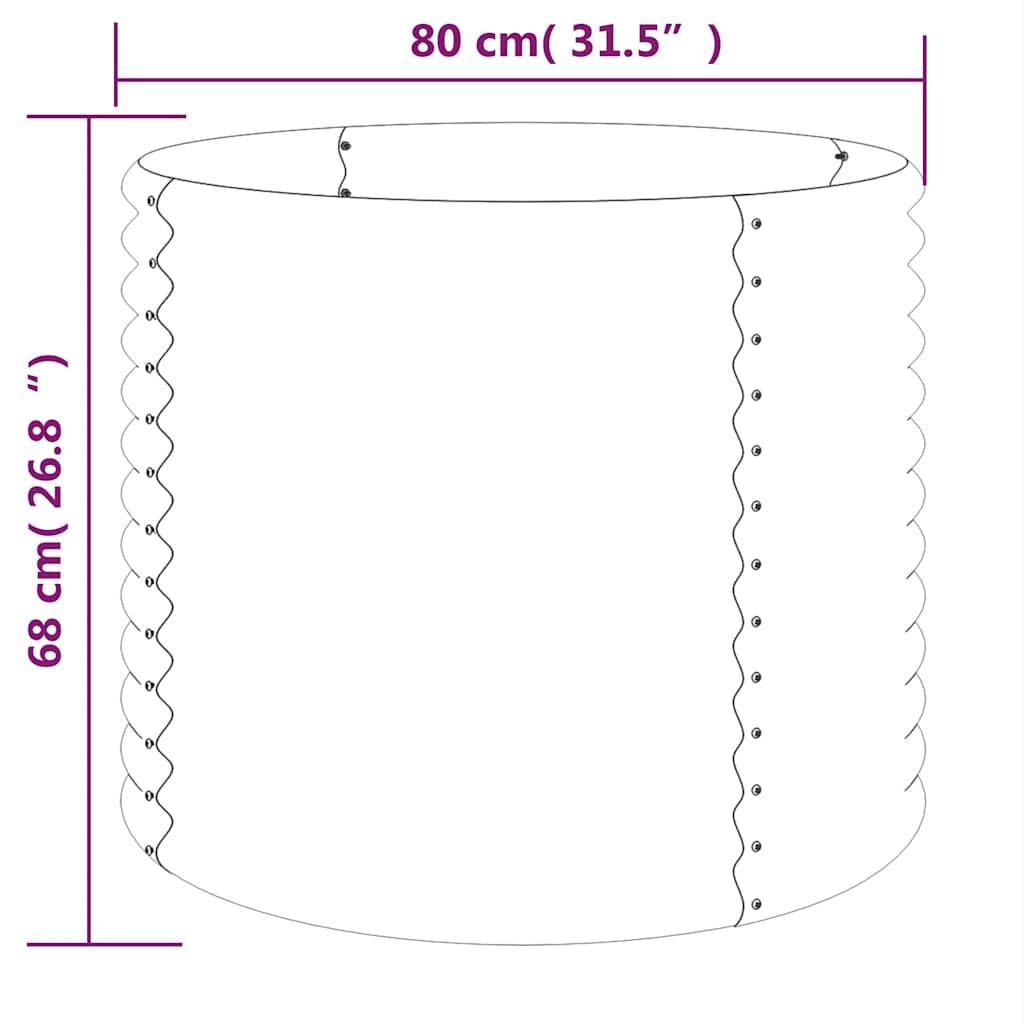 vidaXL Pflanzkübel Blumenkübel Hochbeet Blumenkasten Pflanzgefäß Pflanzkasten Blumentopf Garten Verzinkter Stahl 80x80x68cm Anthrazit