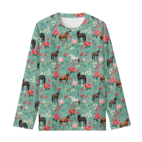 Girls' Long Sleeve Shirts Soft Crewneck Long Sleeve T-Shirts Boys' Novelty Tee Tops Fall Clothes for Toddler Kids