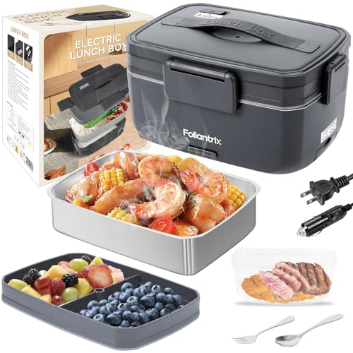 Foliantrix Heated Lunch Box 90W Electric Lunch Box for Adults with 2L Stainless Steel Container