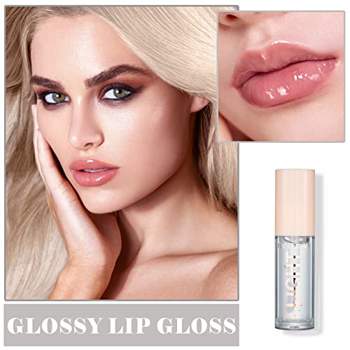 Cahiuyoa Plumping Moisturizing Lip Gloss Lipgloss,Nude Lip Gloss Lip Stain Long Lasting Waterproof,Shine Glossy Liquid Lipstick For Women Girls Lip Makeup Gift - 01 #TOP1