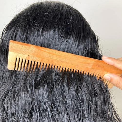 Image of Eltihr Pack Of 7 Kacchi Neem Comb, Wooden Comb with 200ml Rosemary Water Spray for Hair Growth & Hair Thickness | Hairfall, Dandruff Control | Hair Straightening, Frizz Control | Comb for Men, Women | Treated with Oil and herbs (All Combo)