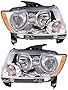 AUTOANDART Replacement Set Driver and Passenger Halogen Headlights Chrome Bezel Type Compatible with 2011-2013 Compass