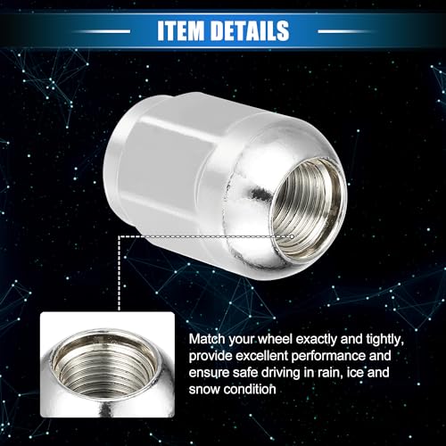 Image of 5 Pcs Wheel Lug Nuts Compatible for Honda Civic 2017-2021 for Honda Odyssey 2007-2010, Durable M14 x 1.5 Carbon Steel Silver Tone Tire Lugnuts