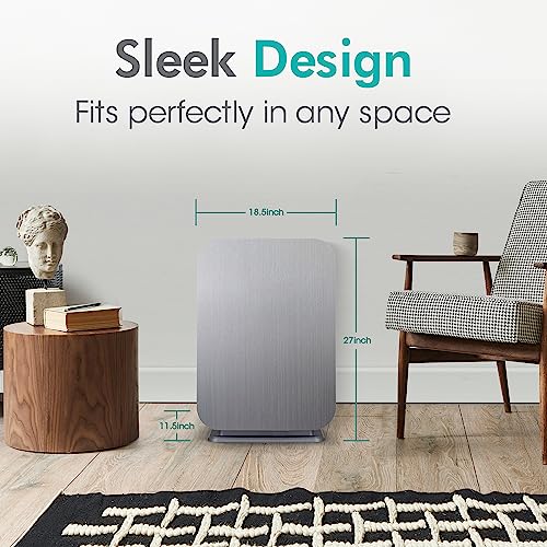 Alen Breathesmart 75I Large Room Air Purifier, Medical Grade Filtration H13 True Hepa For 1300 Sqft, 99.9% Airborne Particle Removal, Air Purifier For Allergens, Long Filter Life, Brushed Stainless #TOP2