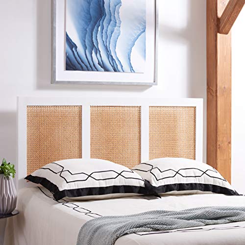 SAFAVIEH Home Collection Vienna White Wash Cane Full Headboard Platform, Double (HBD8004C-F)