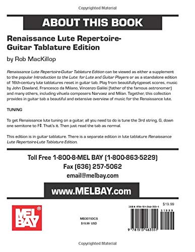 Renaissance Lute Repertoire-Guitar Tablature Edition