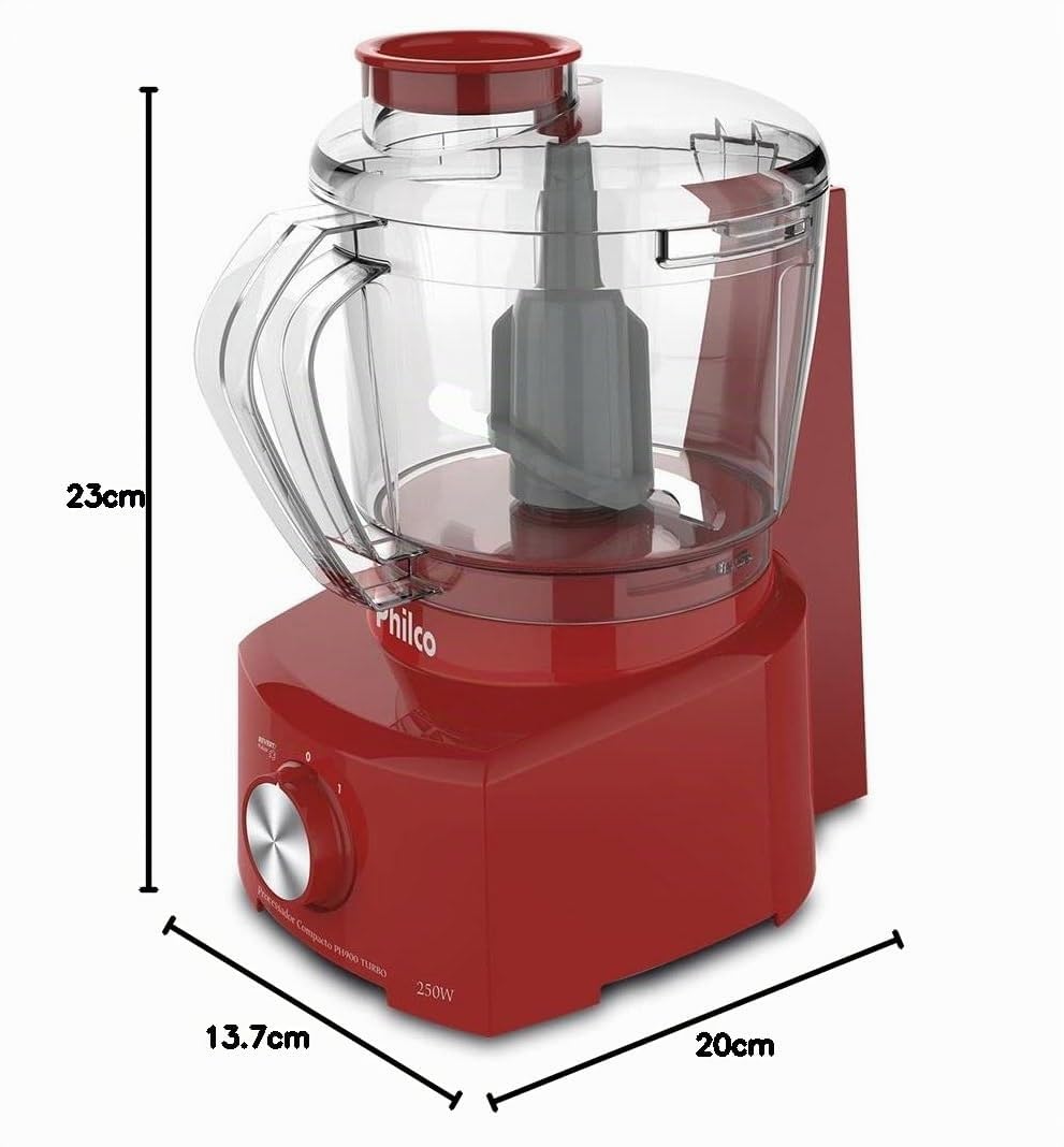 Philco Processador Compacto, Ph900v Turbo, 250w, Vermelho, 110V
