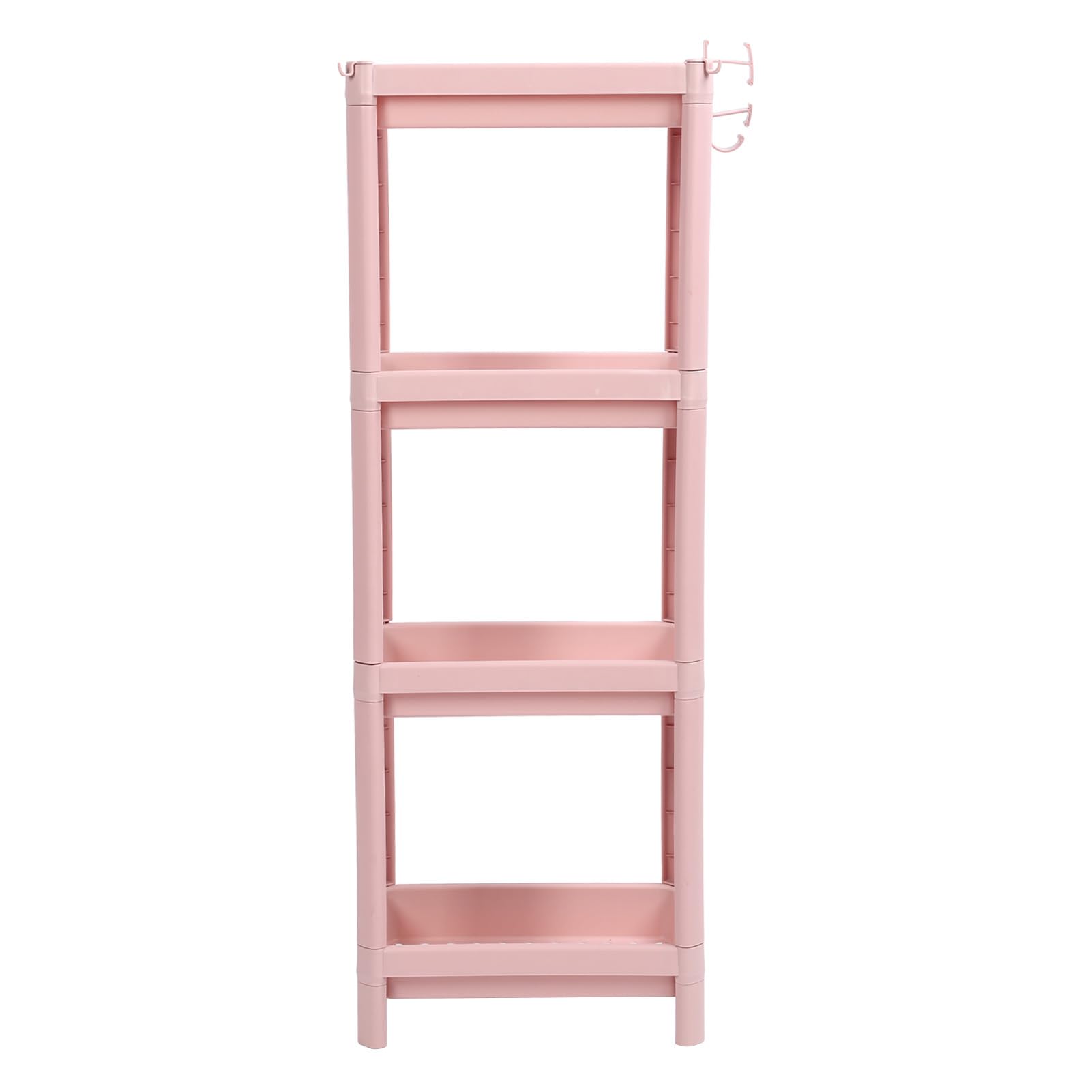 Estante de Almacenamiento de plástico de 3 Niveles, Estante de Almacenamiento de Piso de baño Rosa, Organizador de Estante de baño, Estante de pie Estable y Duradero de (Cuatro Capas)
