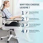 Lexeme X Large Memory Foam Seat Cushion Lumbar Support Pillow for Sciatica & Tailbone Pressure Relief Coccyx Pad for Office Chair, Car,Wheelchair,Home,Office - Image 3