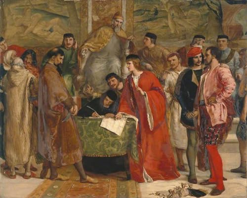 Cuadro artistico La derrota de Shylock en lienzo de calidad galeria Clarke Hook elegante de 60x90cm