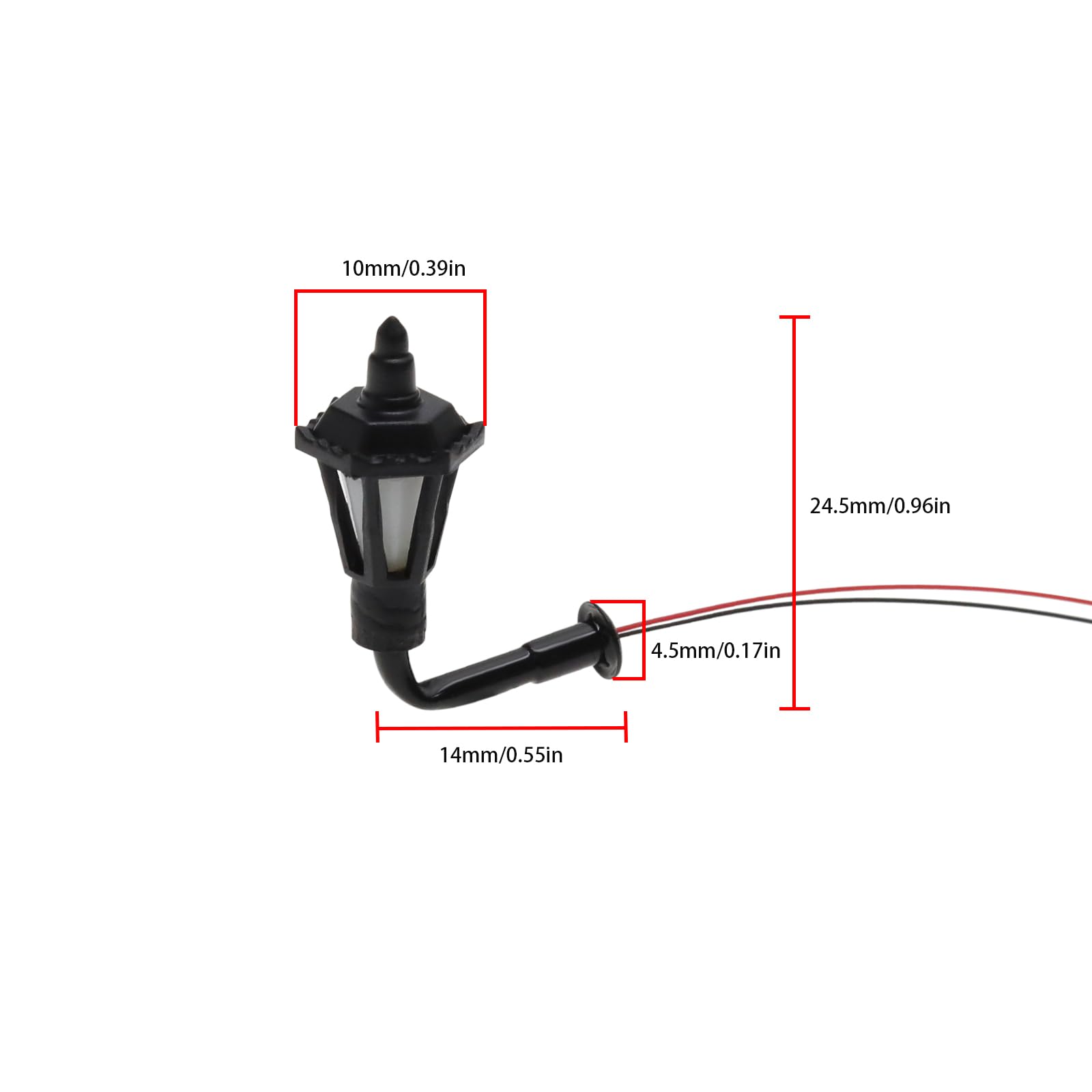 EMSea 5pcs Model Railway 1:150 Outdoor Lantern Wall Lights Track N Railway Park Led Lamppost Wall Lights Model 3V Model Garden Miniature Lanscape - Image 4