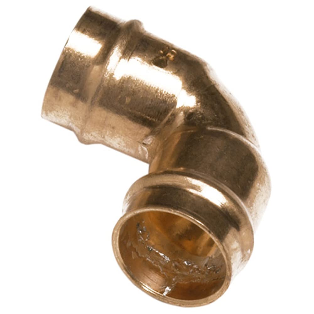 Merriway BH05517 (10 Pcs) Brass Solder Ring Fitting Elbow 15 mm - Pack of 10 Pieces, Copper