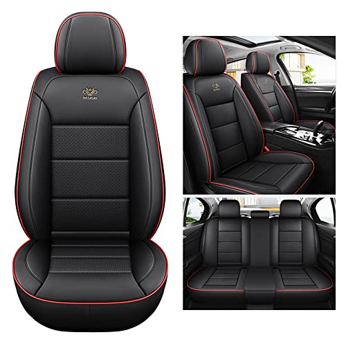 Kuifan Fundas Asientos Coche Universales para BMW E39 F10 E60 F30 E46 E36 X1 E84 E90 Serie 1 E87 F20 E46 Tuning E60 X5 E53 F30 E70，línea roja...