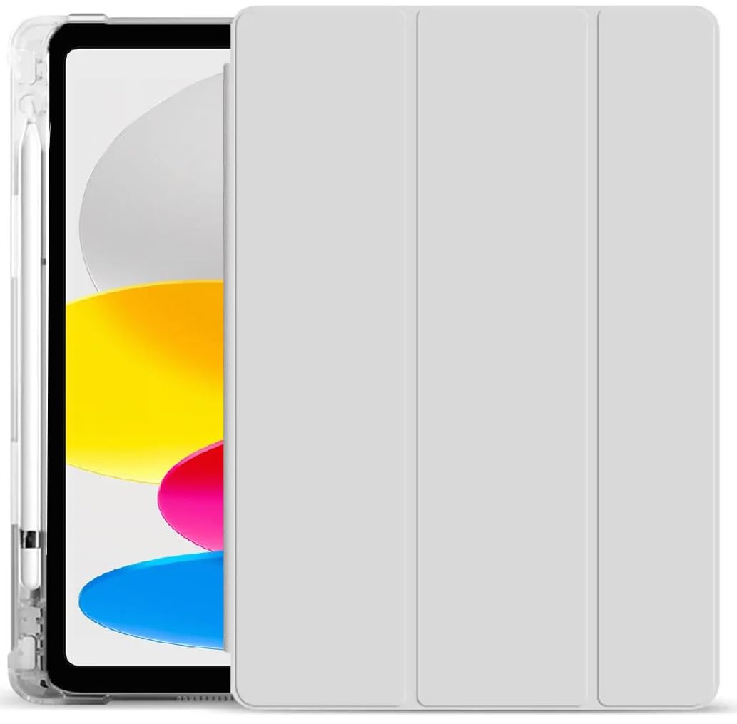 Caseelo [ Translucent Back Air-Corner Shock Protection] Smart Flip Cover for Apple iPad 10th Generation 2022 10.9" [ A2696 A2757 A2777 ] [ 10th Gen ] Trifold [ with Pencil Holder Case ] - Gray (B0C3YS5Z6L) Amazon Price History, Amazon Price Tracker