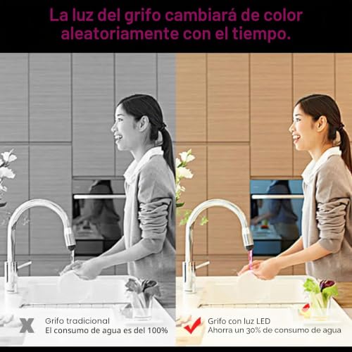 Accesorios para grifos con luces automáticas sin usar baterías 6