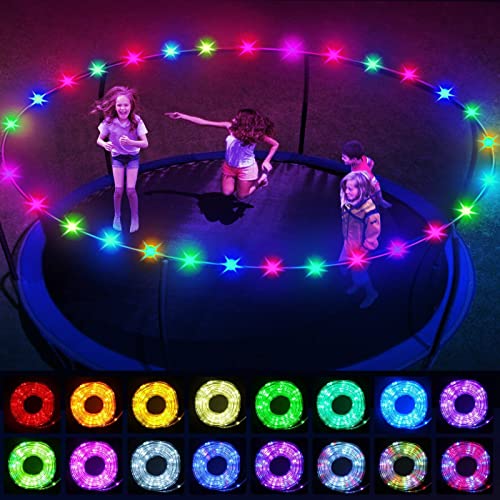 FirstE LED Trampoline Lights for 14Ft 12Ft 10Ft 8Ft Trampoline, 16 Colors 9 Modes Waterproof Trampoline LED Lights, Remote Control, USB Plug Trampoline Accessories Lights, LED Rope Lights for Patio - Thumbnail 3