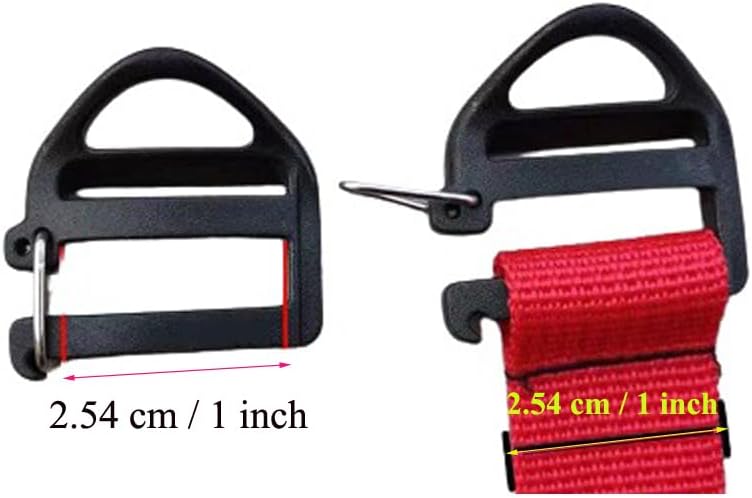 8 Pack Webbing Hook Clip 25mm 1'' Strap Belt Buckle with Open Lock End Clasp Connector Slide Buckles Ladder Slider Replacement for Backpack Bag Molle Sewn Loop Hiking - Image 7