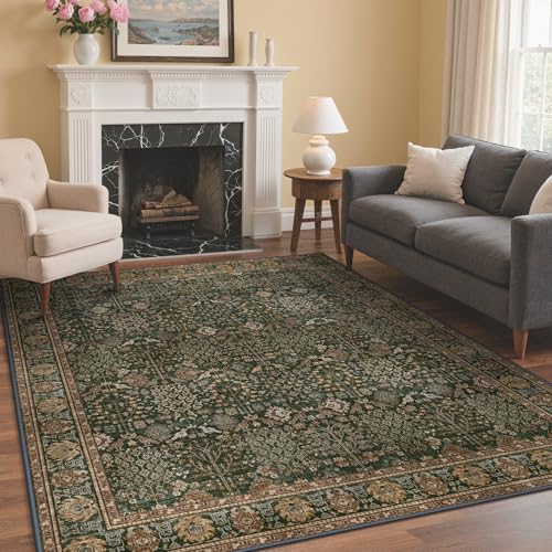 Image of GENIMO Large Rug 160x230cm Orient Green Washable Non-Slip Hallway Carpet
