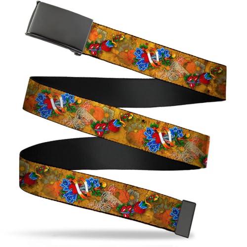 Buckle-Down mens Buckle-down Web Tattoo Johnny Hearts & Roses 1.25