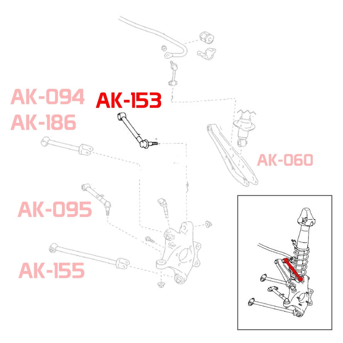 Godspeed AK-153-A Adjustable Toe Rear Upper Camber Arms With Spherical Bearings And Ball Joints, Set of 2, compatible with Lexus IS250/IS350(XE20) 2006-13