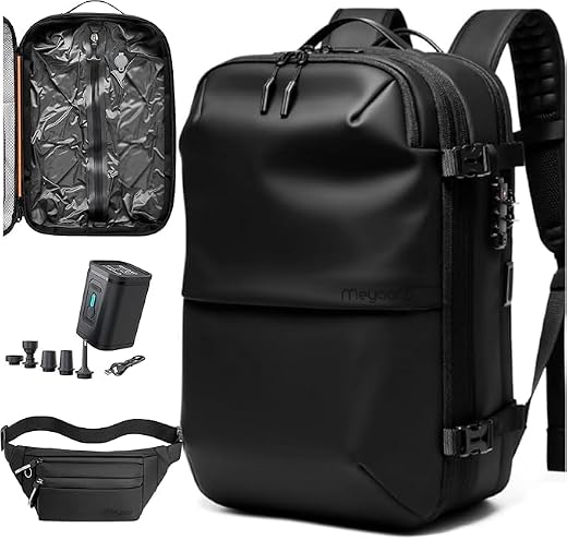 Jivitam Vacuum Compression Travel Backpack for Airplane, 60L Expandable,Anti-Theft, 17.3 inch Laptop Backpack With Weather...