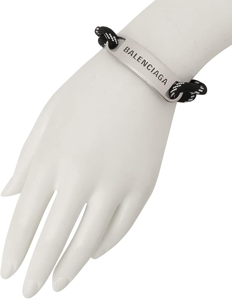 Amazon | バレンシアガ ロゴ プレート シューレース ブレスレット