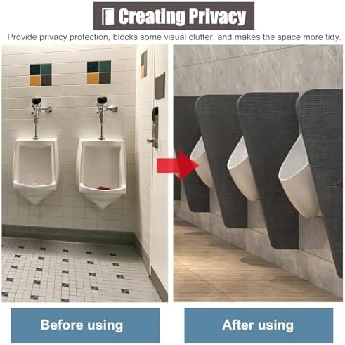 Men's Urinal Privacy Partition Extender 40cm x 90cm Gray Bathroom Separation Board for Office Toilets Urinal Accessories for Enhanced Privacy and Hygiene