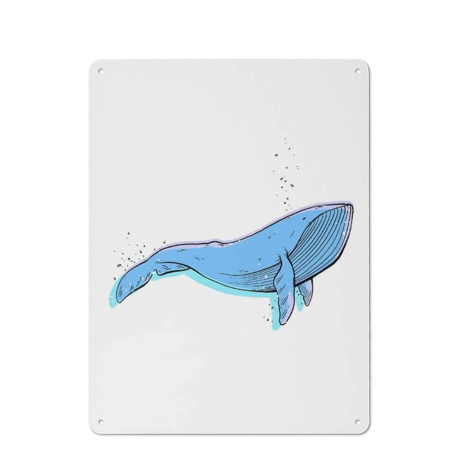 Junmoney Lonely Whale Rustic Metal Wall Sign 40X30cm For Kitchen Or Home Bar, Suited To Home Bar Enthusiasts