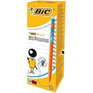 BIC Matic Strong 0,9 mm HB Vulpotloden – Verschillende Kleuren Lichaam, Doos van 12 Stuks
