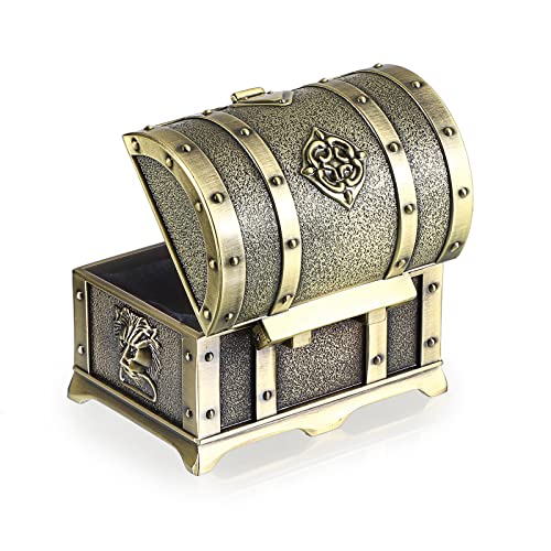 Petite boîte à bijoux rectangulaire vintage Hipiwe en métal bronze pour bague - 8