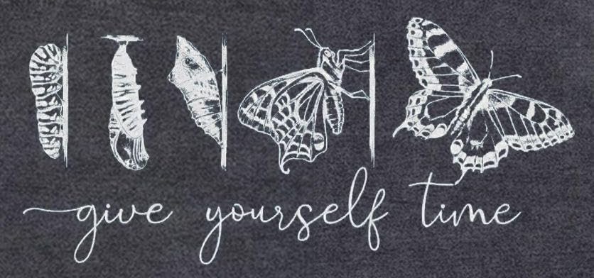 LBP Butterfly Inspirational Shirts Give Yourself Time Shirt for Women Butterfly Life Graphic Tees Motivational T-Shirt - Image 7