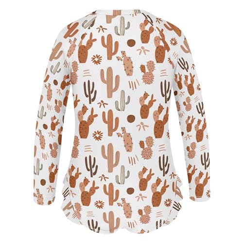 Cactus Girls Long Sleeve Rashguard Swimsuit UV Protection One-Piece Swimwear Bathing Suit B04046123