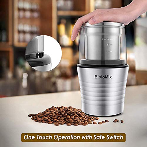 JRZTC Molinillo de Granos de café eléctrico Multiusos, Molinillo de café, con 2 Tazas extraíbles secas y húmedas… - Imagen 7