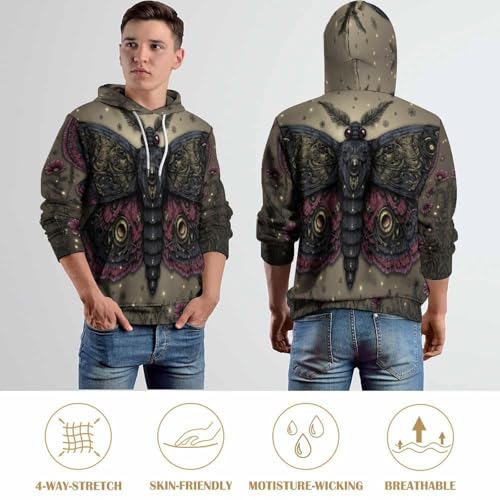 Sweat à capuche imprimé papillon de nuit pour look original