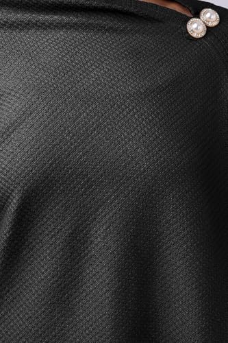 Image of Zelena Cotton Bamboo Blend Premium Nursing Cover for Breastfeeding | Breastfeeding Cover for Mothers | Feeding Shawl for Mother | Breathable Nursing Covers | Poncho for Mom (Black)
