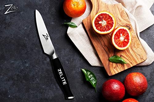 Zelite Infinity Paring Knife | Steel | Razor Sharp | Superb Edge Retention | Stain & Corrosion Resistant Chef Knives | Leather Sheath | Comfort Pro | 4 Inches