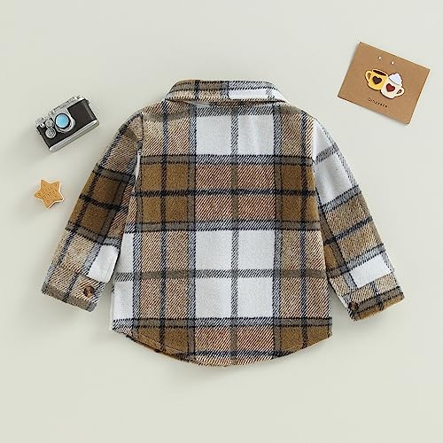 MERSARIPHY Baby Boy Flannel Shirt Toddler Plaid Shirt Baby Button Down Jacket Coat Infant Fall Outfits4
