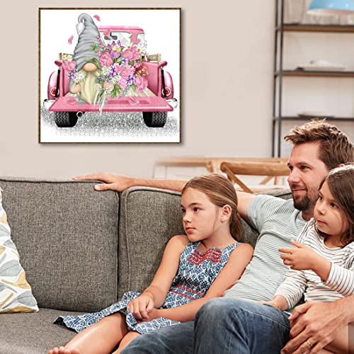 Gnome Truck Diamond Painting Kits,5D Diamond Painting Kits For Adults Kids Diy Diamond Art Kits Full Round Drill Diamond Dots Painting With Diamonds Gem Art And Crafts Flower Home Wall Decor 12X12Inch #TOP2