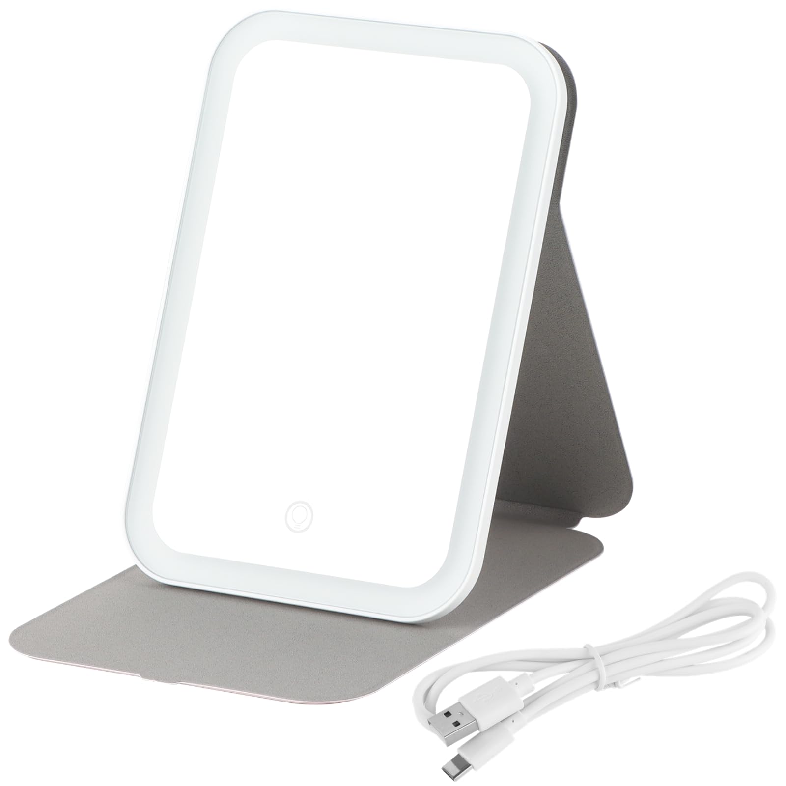 Makeup Mirror with Lights, Touch Screen Vanity Mirror 3 Lighting Modes Lighted Cosmetic Mirror, USB Rechargeable Portable Desk Personal Beauty Light Up Mirror with Travel Bag Gifts