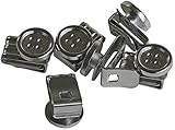 Harrys-Collection Herren Damen Knopfclip On Knöpfe in 4 Farben 6 er Pack, Farben:silber