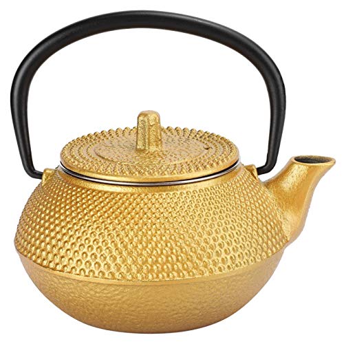 Cast Iron Teapot with Infuser Stovetop Tea Pot Tea Kettles Gold Cast Iron Tea Kettle Japanese Tetsubin Tea Pots for Stovetop 10Oz