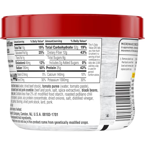 Image of Campbell's Chunky Spicy Mexican-Style Chili With Beans, 15.25 oz Bowl (8 Pack)