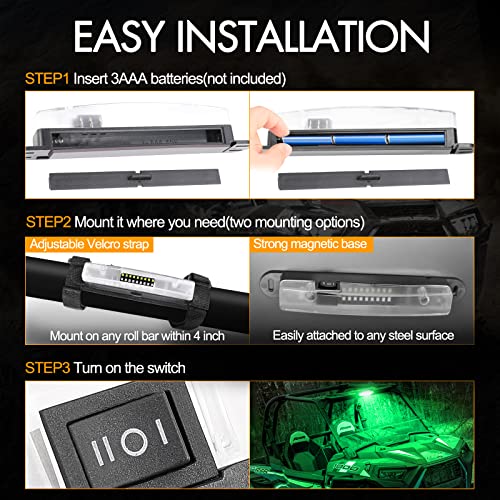 Luces de cúpula para interior de UTV sin cables para iluminar cabinas RZR 5