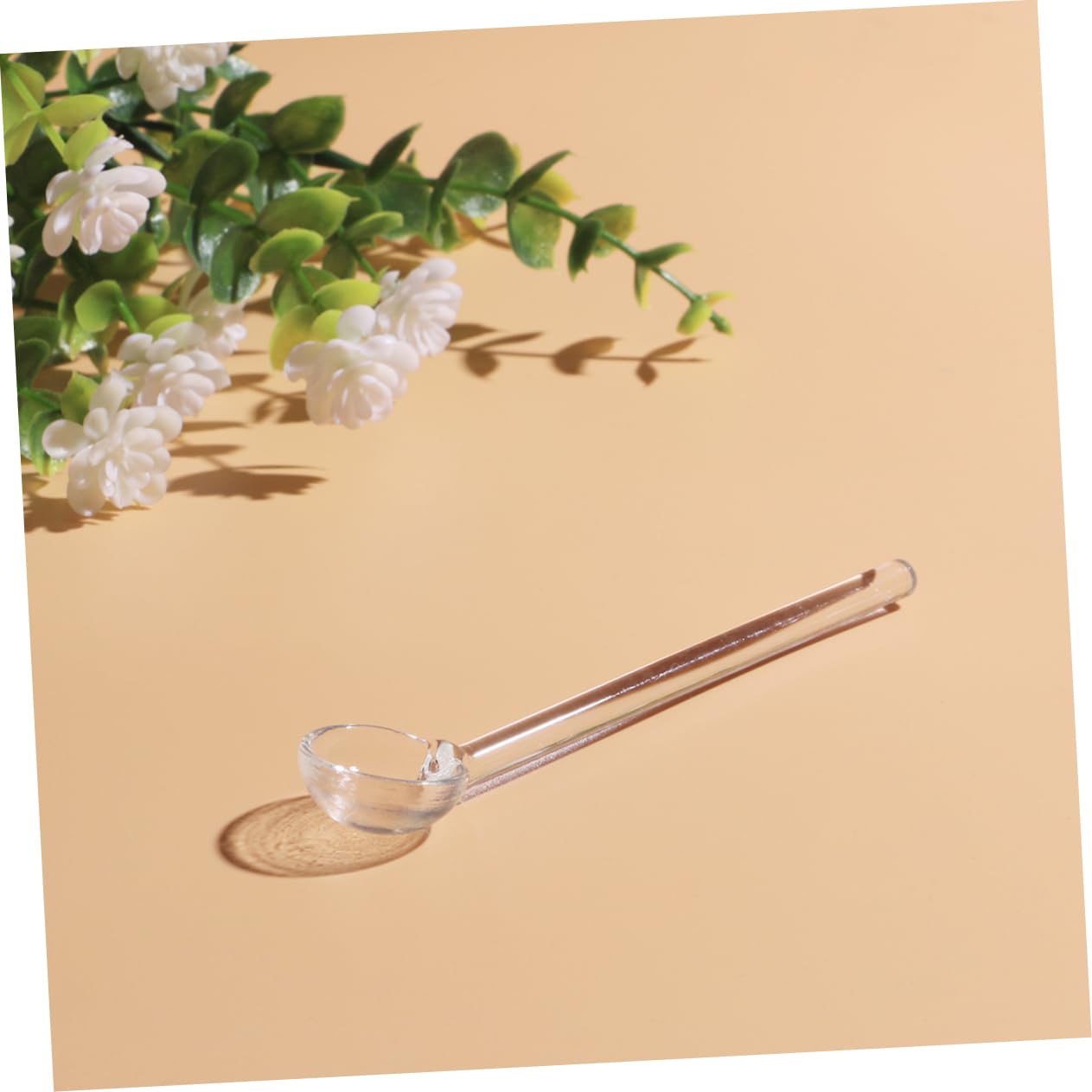 MAGICLULU 18piezas Cucharas De Vidrio Mango De Cucharas De Café Transparentes Para Mezclar Té Café y Postres Casa