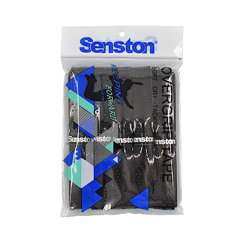 Image of Senston New Racket Grip Anti Slip Perforated Super Absorbent Tennis Overgrip Badminton Overgrip Pickleball Overgrip 5 Pack Black