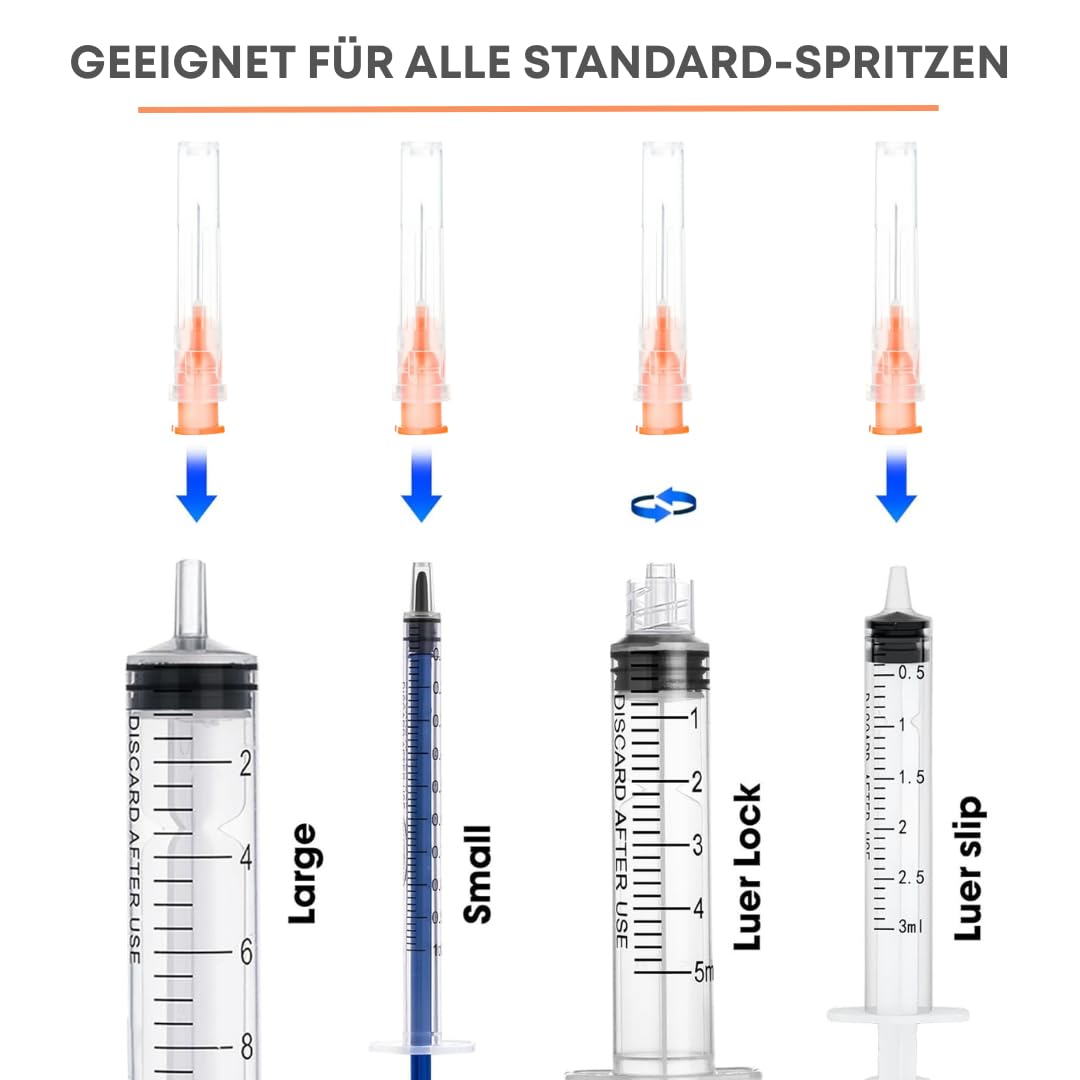 29G x 12mm Edelstahl Dosiertuben, Einzeln Verpackt, 100 Stück für Industrie und Labor