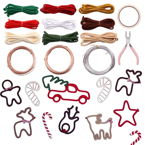 BoFUN Wire Craft Kit for Adults, Teens Christmas DIY Wire Art Crafts Set for Home Gatherings, Birthday Party Group, Holiday Parties, Women Birthday, Mother's Day Gifts, Handmade Home Decor (Christmas)