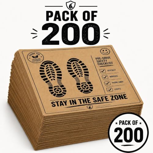 Image of HOMNIX 200 Pcs Disposable Paper Car Floor Mats Biodegradable Foot Mats for Car Interior - Universal Fit for All Cars, SUVs & Trucks Thank You Car Paper Mat (Size 55 x 33 cm)