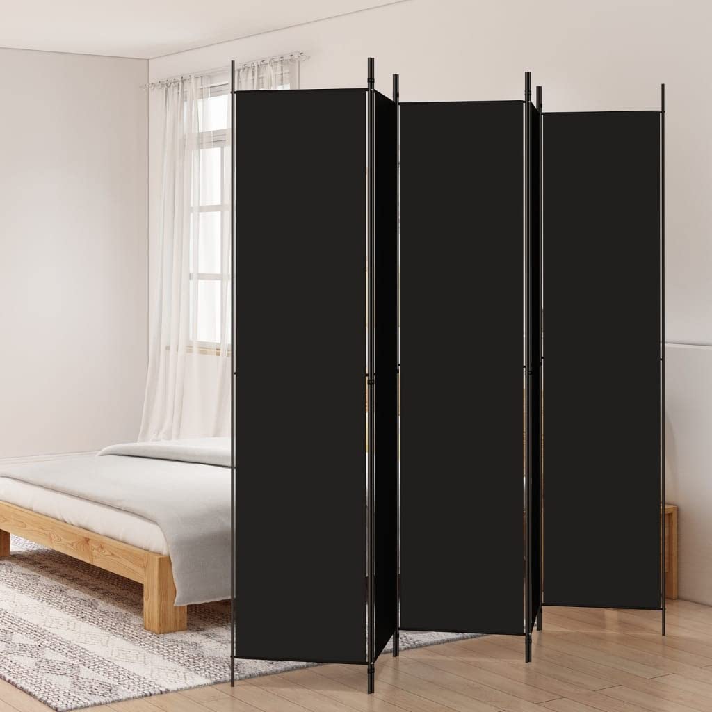 Lot de 5 paravents noirs 250 x 220 cm - En tissu - Moderne - Pour intérieur et balcon - Brise-vue - Vestiaire privé - Pour salon, chambre à coucher - Polyvalent