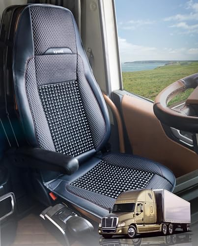 Vyonix Semi Truck Beaded Seat Covers, Cooling Car Seat Cushion for Back Support, Anti-Sweat Seat Covers for Trucks, Universal Fit for Volvo, Kenworth, Freightliner, Improved Comfort & Durability